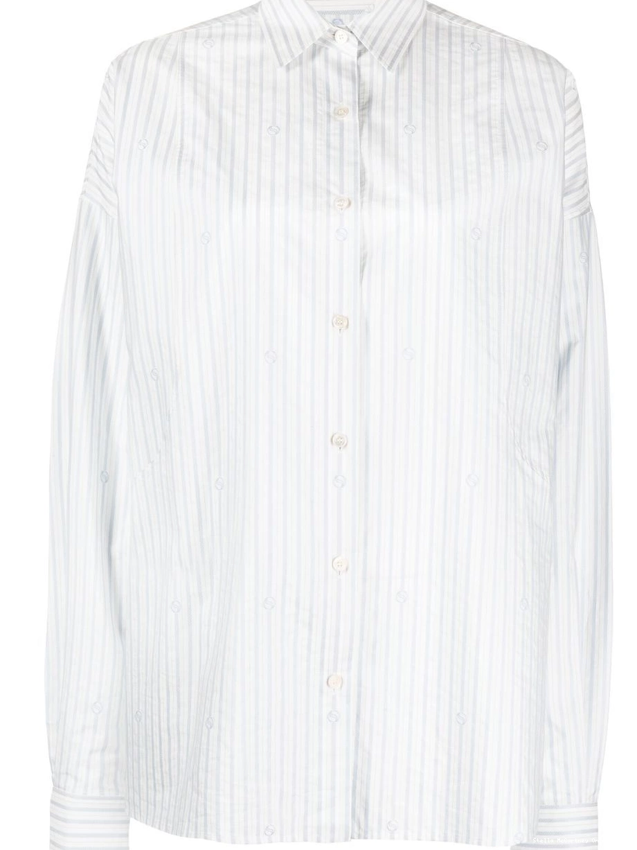 Cheap Women stripe-print Stella long-sleeved McCartney shirt 0416